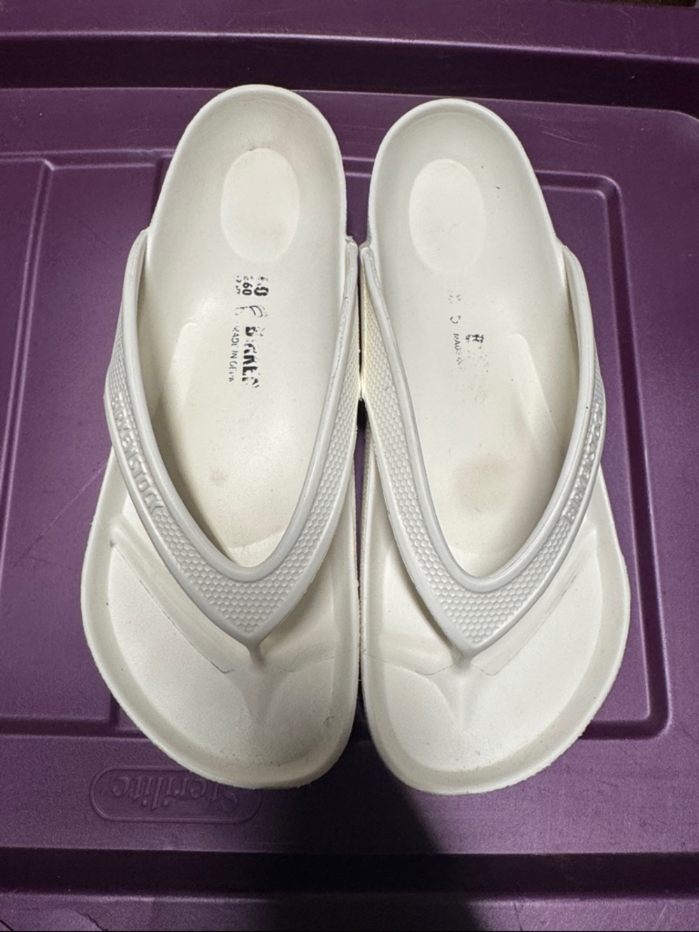 Birkenstock White EVA Thong Sandals